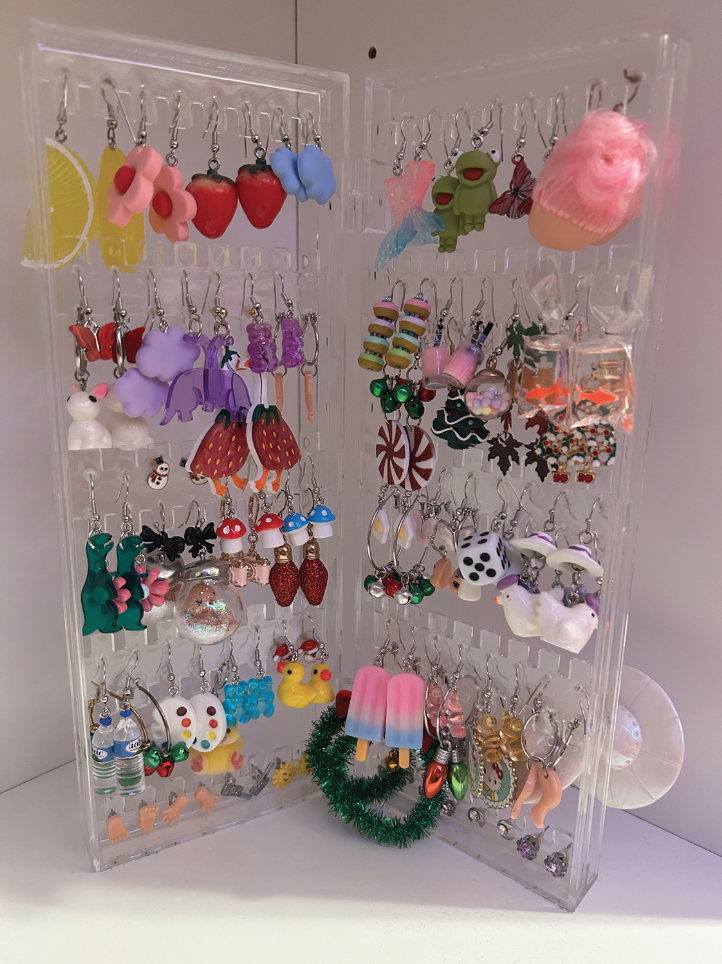 Sofia Cordoba’s (11) wacky earring collection. Sofia has been collecting for 7 months.