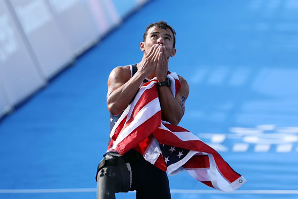 Mohamed Lana during the 2024 Paralympic triathlon