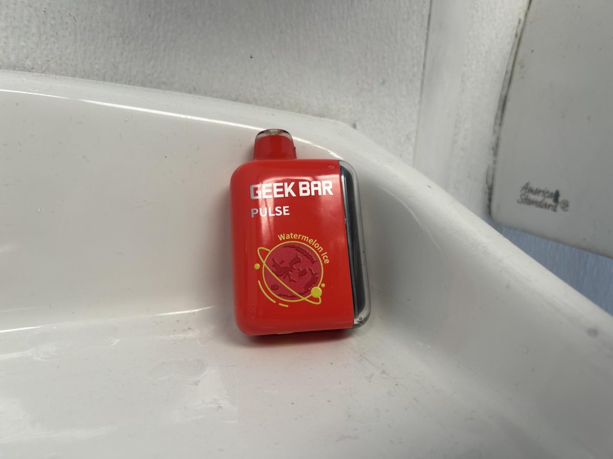 A Vape found inside J Hall bathroom.