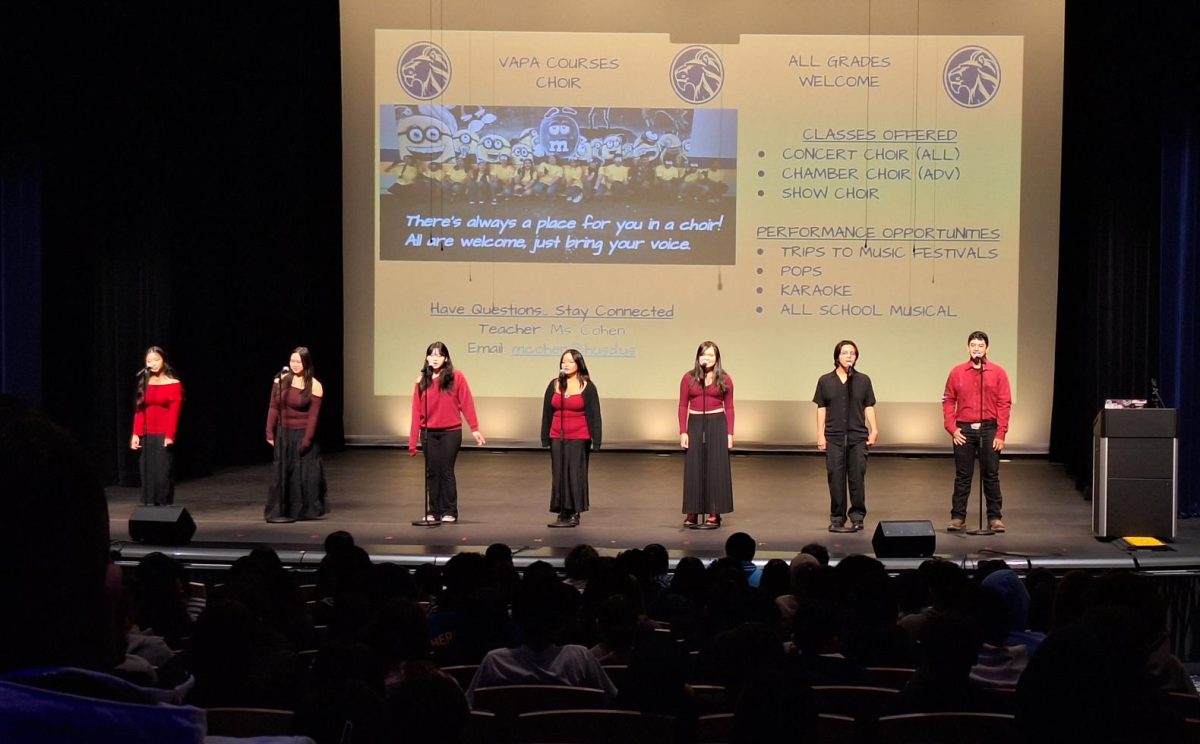 Mt. Eden choir performs at Future Freshman Day.