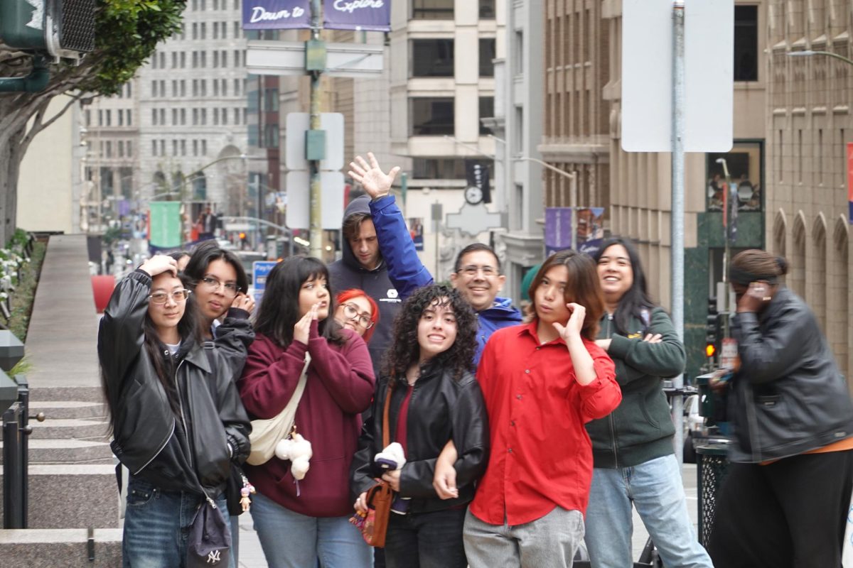 VSA members and advisers stop at a light on the way to San Francisco Chinatown.